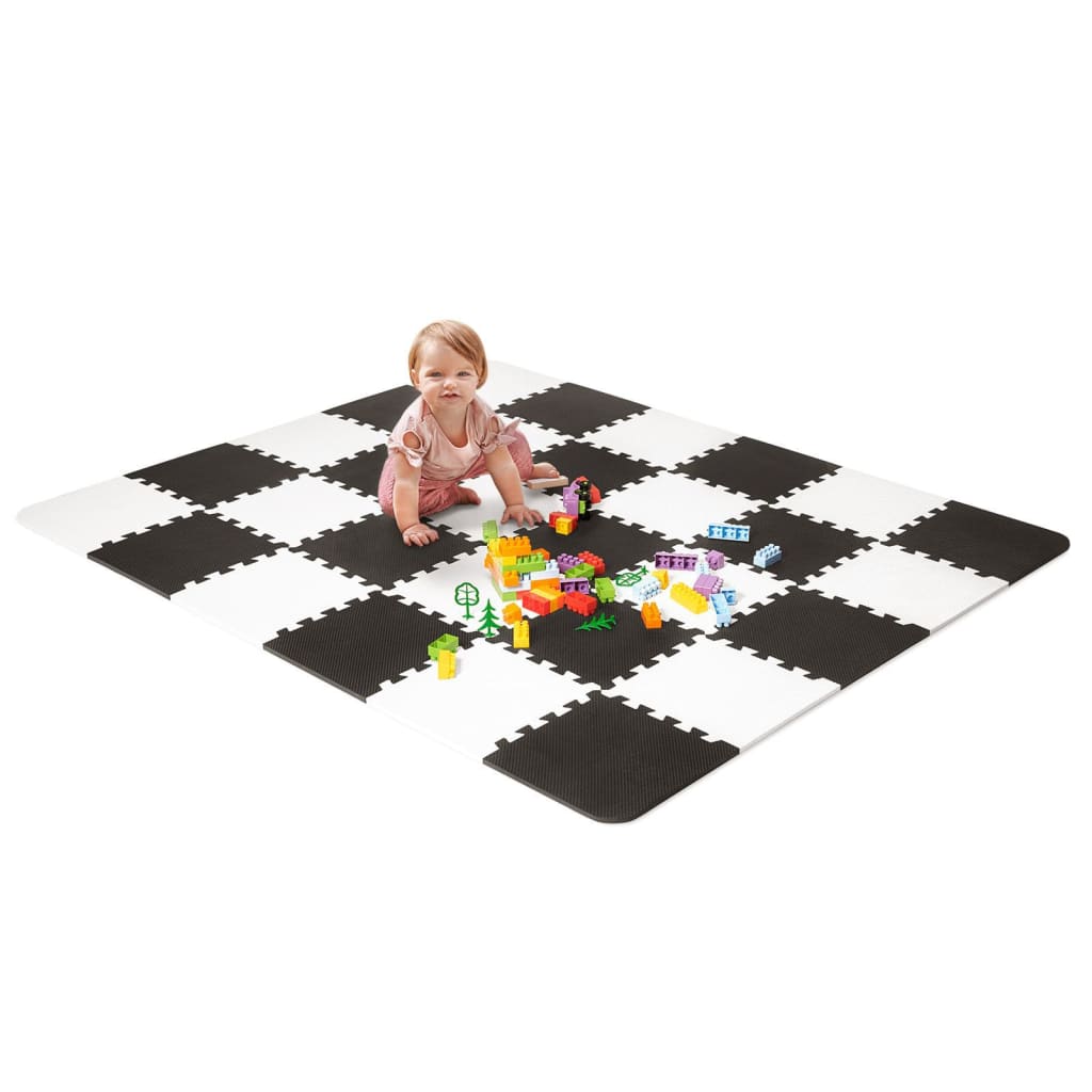Kinderkraft Tapis puzzle en mousse LUNO Noir et blanc