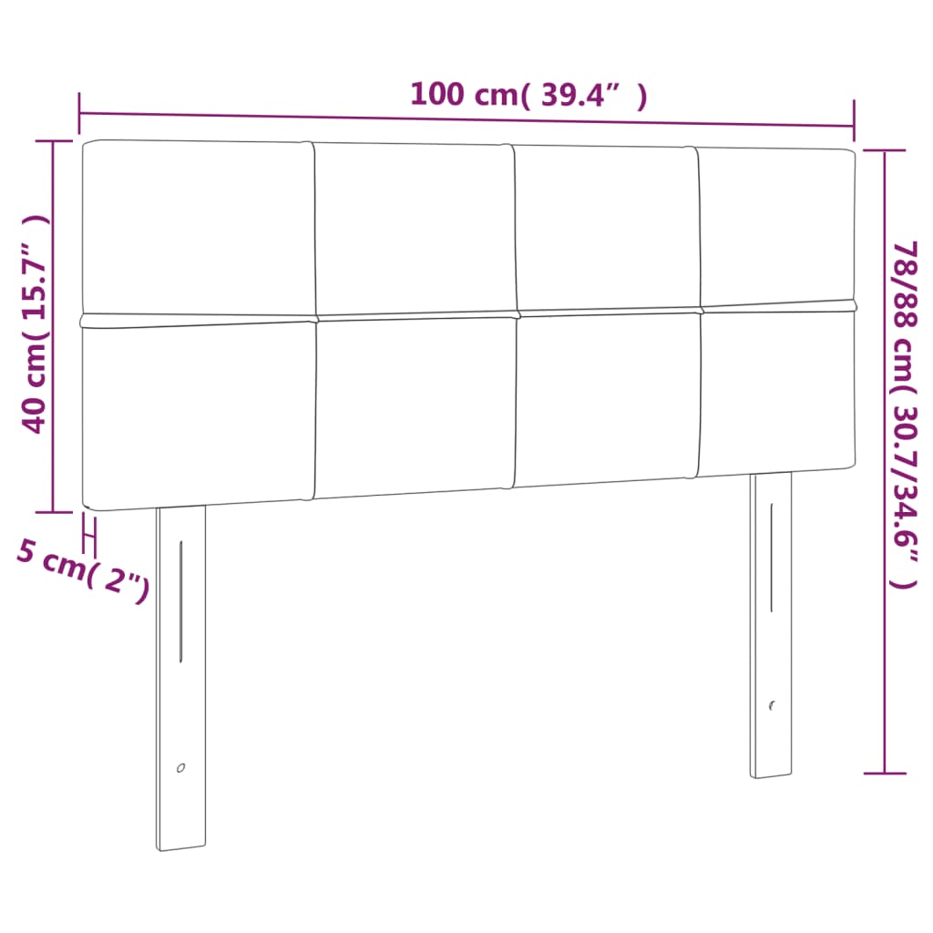 vidaXL Tête de lit Vert 100x5x78/88 cm Tissu