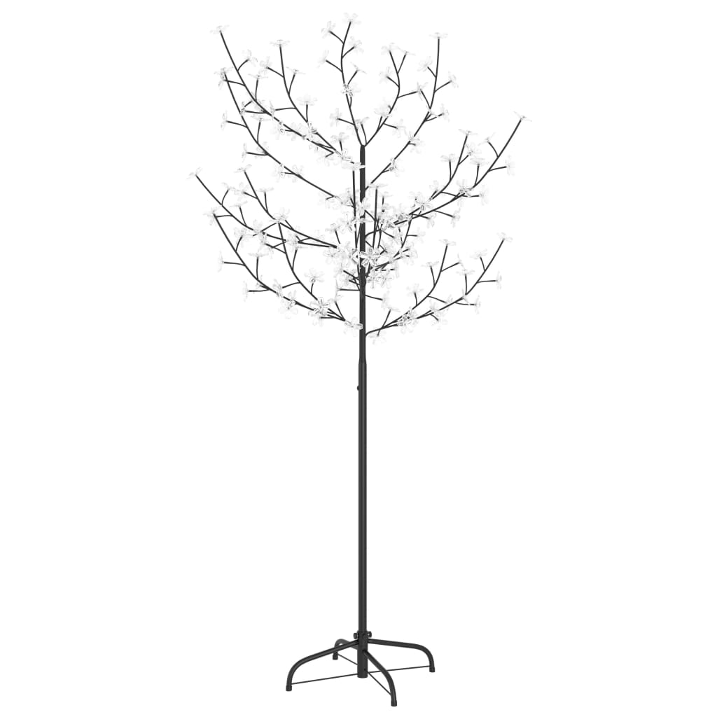 vidaXL Sapin de Noël 120 LED blanc chaud Cerisier en fleurs 150 cm