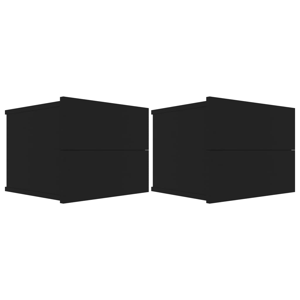 vidaXL Tables de chevet 2 pcs Noir 40 x 30 x 30 cm Aggloméré