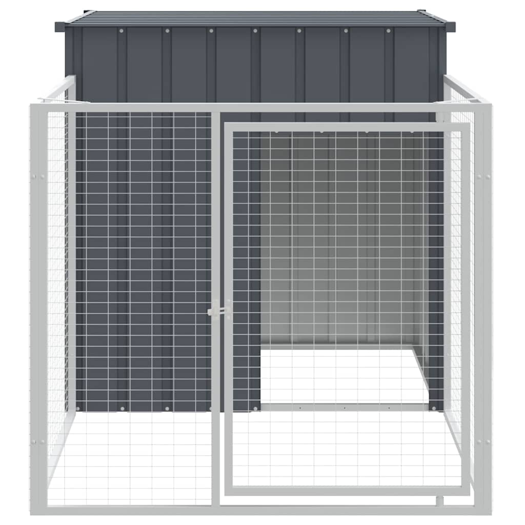 vidaXL Niche pour chien avec cour anthracite 110x201x110 cm