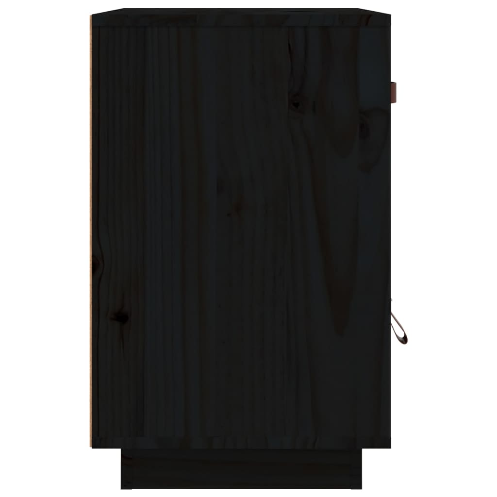 vidaXL Table de chevet Noir 40x34x55 cm Bois de pin solide