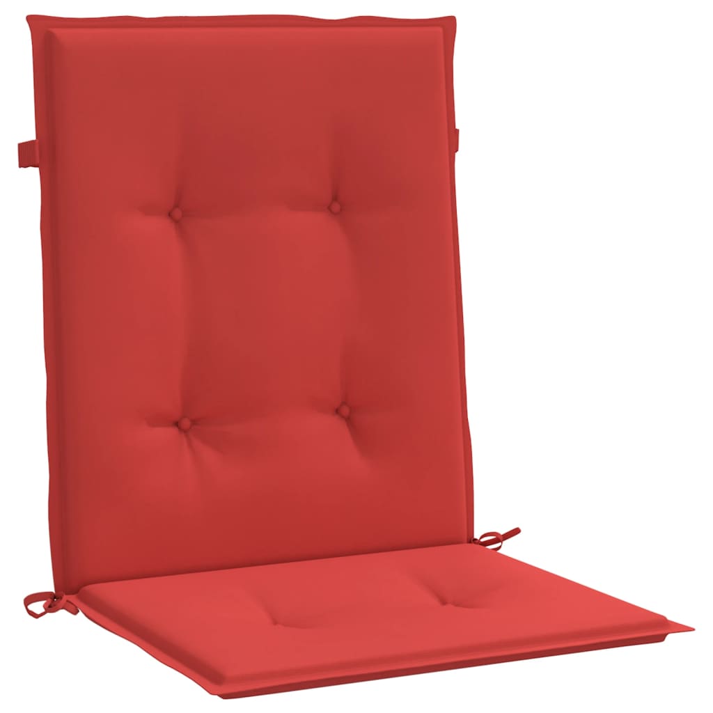 vidaXL Coussins de chaise de jardin à dossier bas lot de 4 rouge