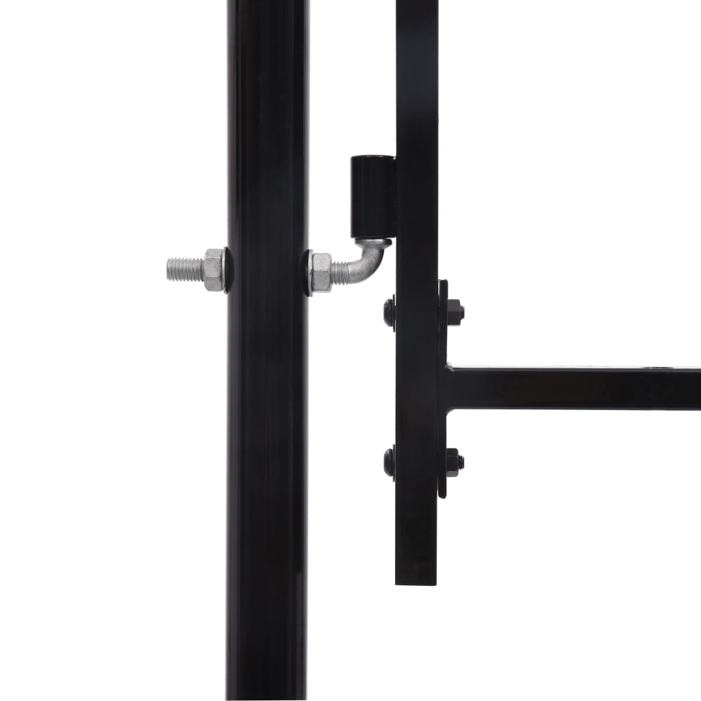 vidaXL Portillon simple porte avec dessus à pointe Acier 1x1,5 m Noir