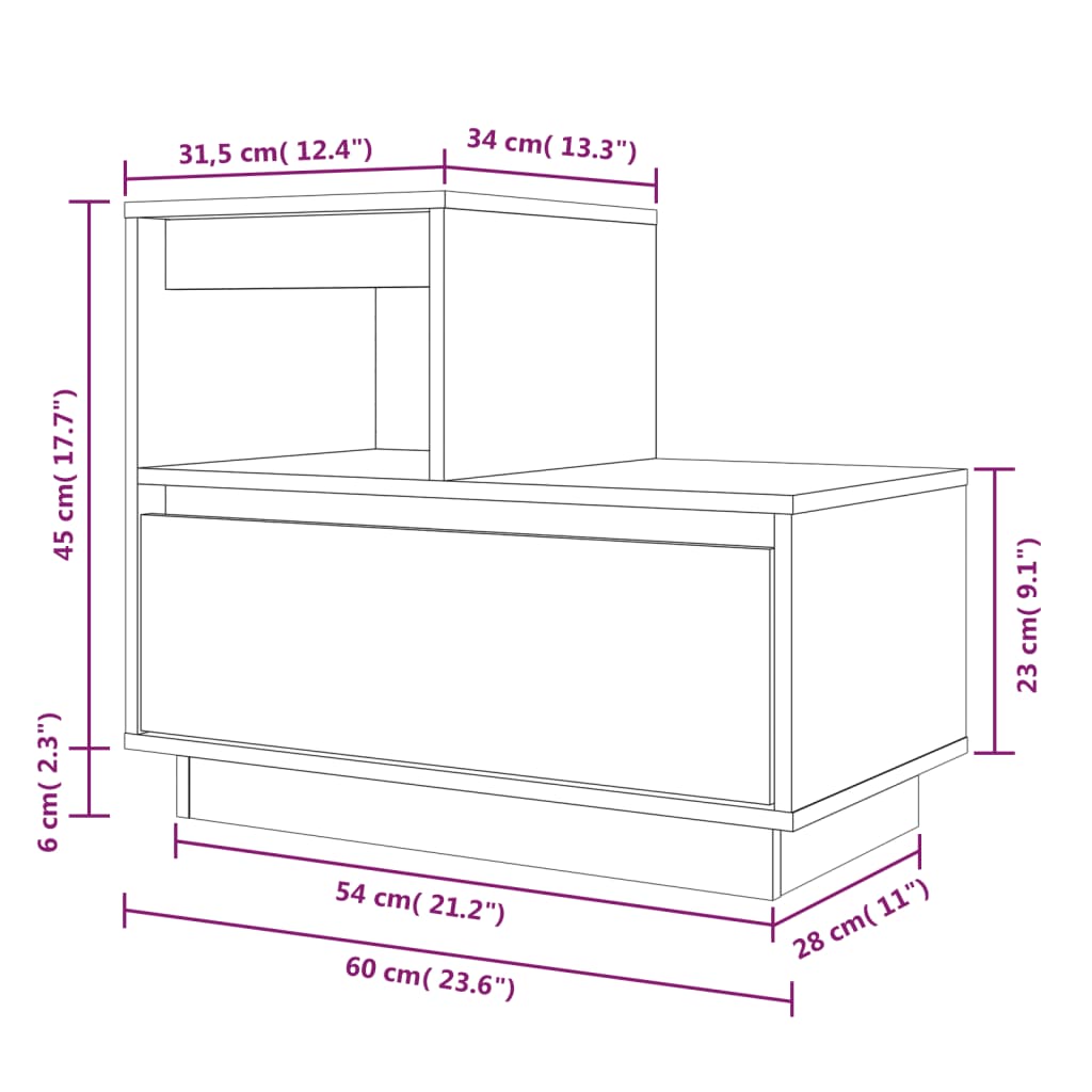 vidaXL Tables de chevet 2 pcs Blanc 60x34x51 cm Bois de pin solide