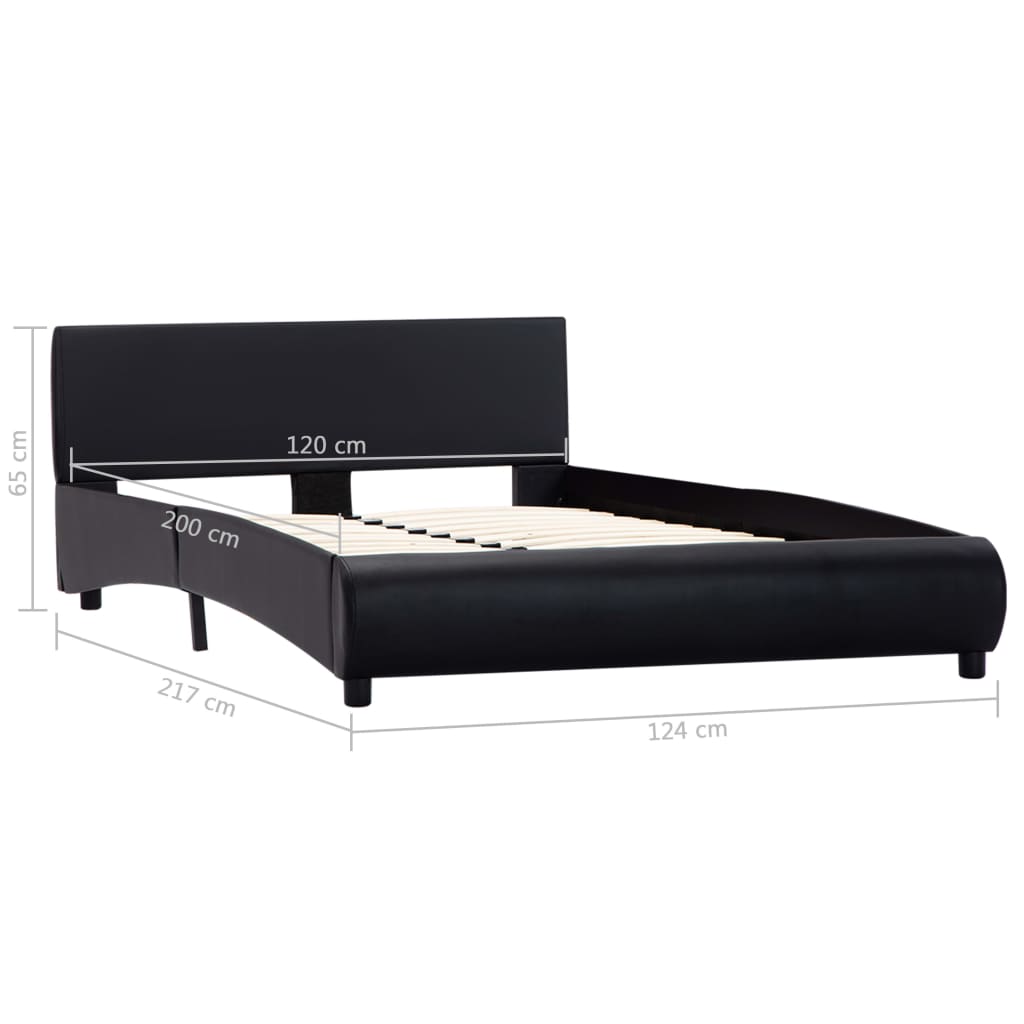 vidaXL Cadre de lit avec LED noir similicuir 120 x 200 cm