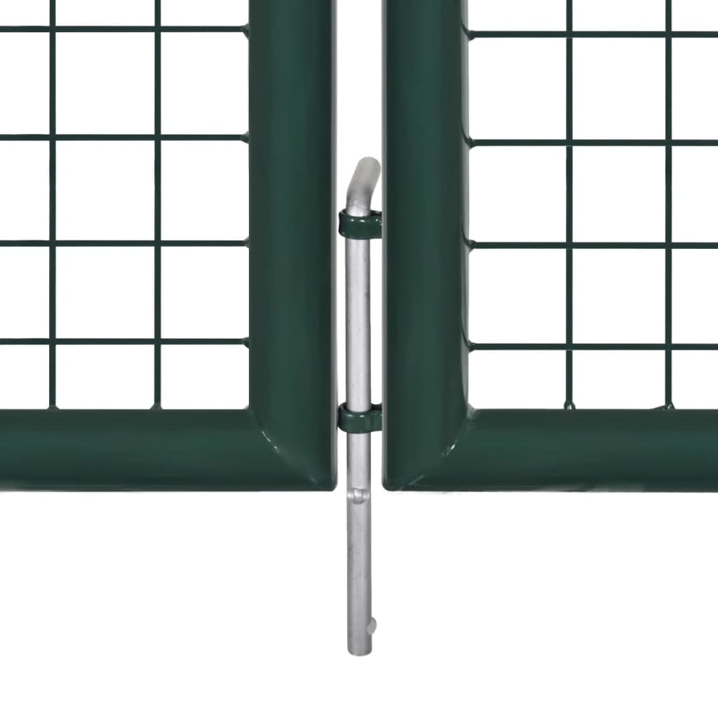 vidaXL Portail double pour clôture en acier laqué