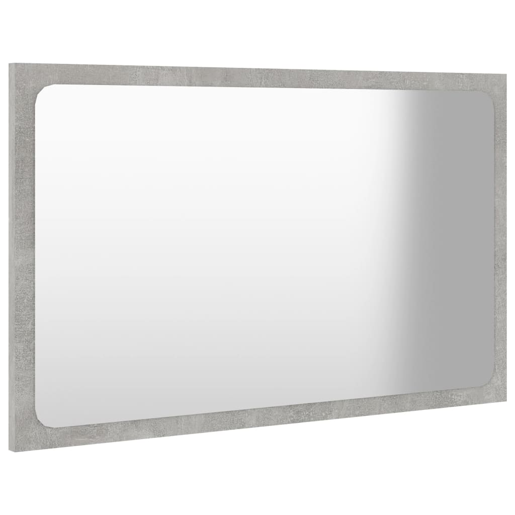 vidaXL Miroir de salle de bain Gris béton 60x1,5x37 cm Aggloméré