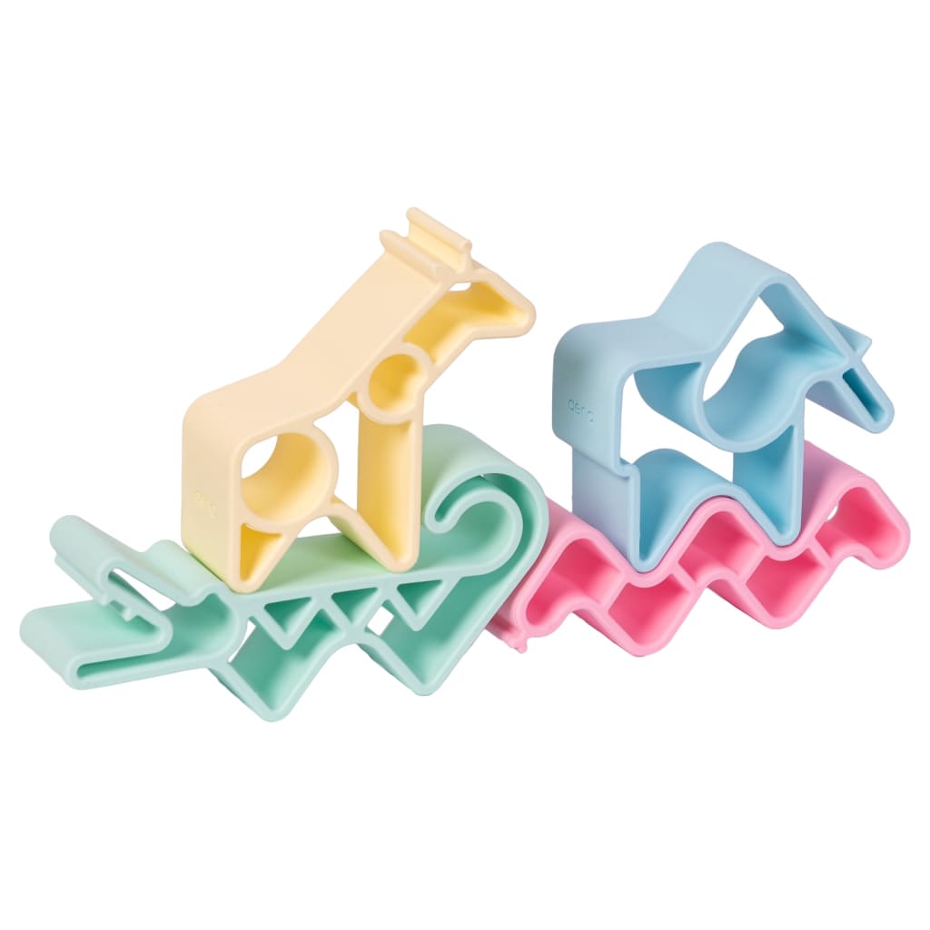 dëna Ensemble de jouets en silicone en forme d'animaux Pastel 4 pcs