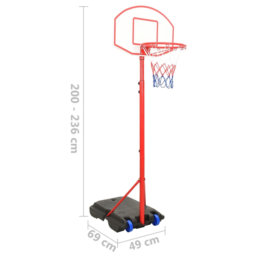 vidaXL Ensemble de basket portable réglable 200-236 cm