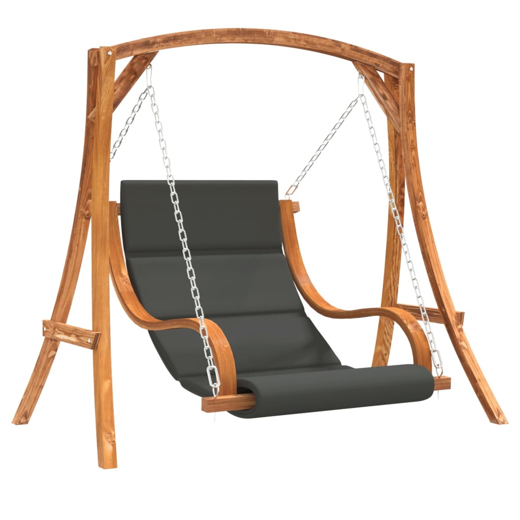 vidaXL Chaise balançoire avec coussin bois d'épicéa avec finition teck