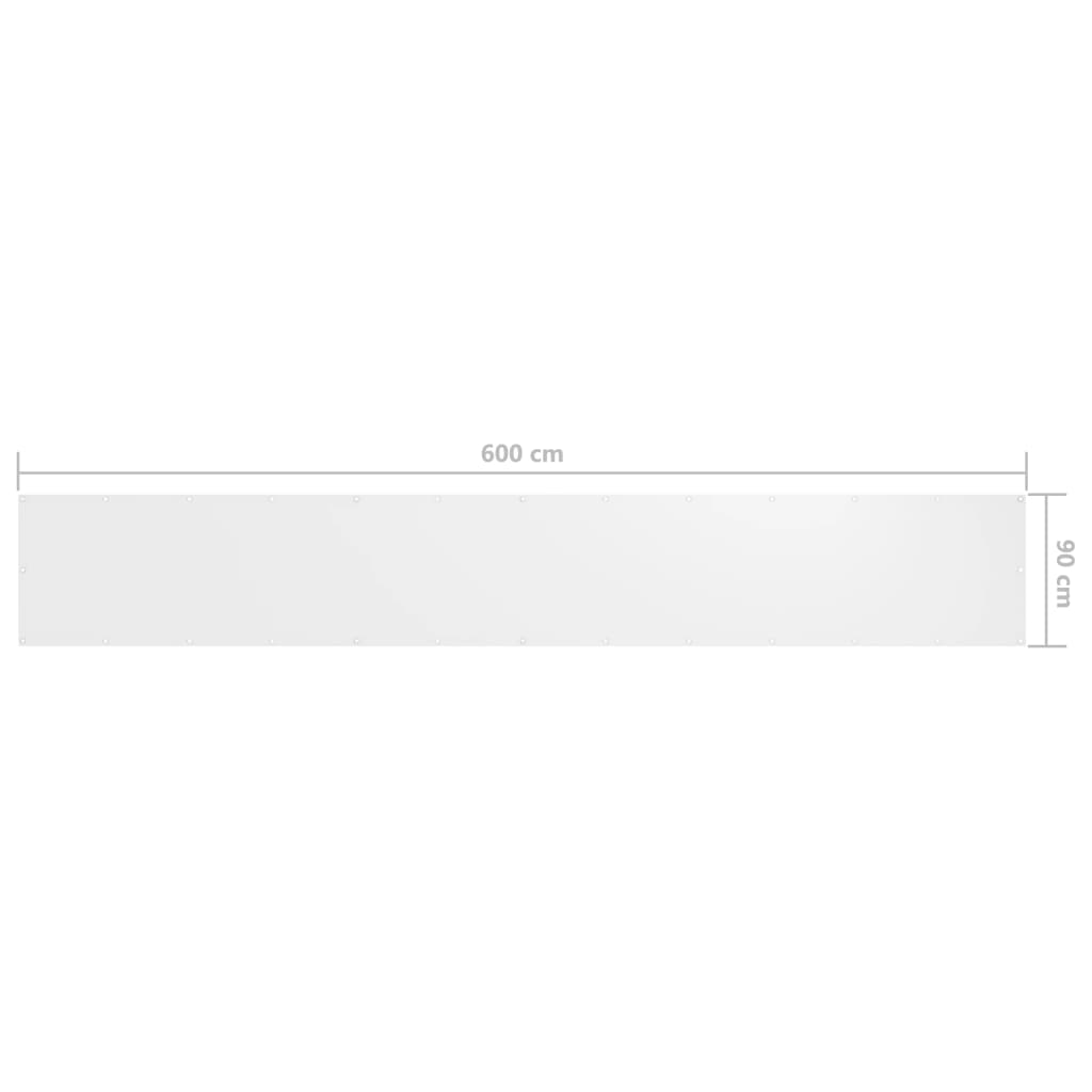 vidaXL Écran de balcon Blanc 90x600 cm Tissu Oxford