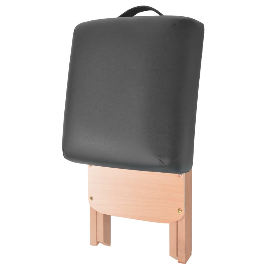 vidaXL Tabouret de massage pliant avec siège 12 cm d'épaisseur Noir