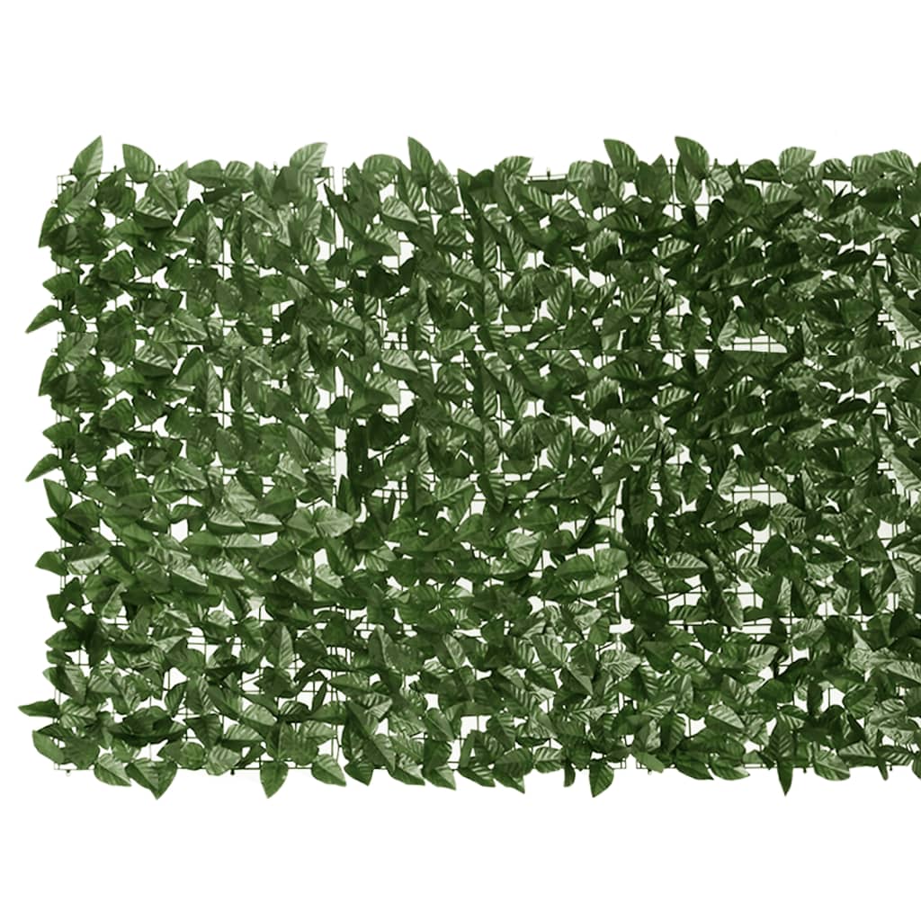 vidaXL Écran de balcon avec feuilles vert foncé 200x100 cm