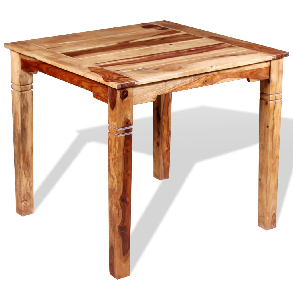 vidaXL Table de salle à manger Bois massif de Sesham 82 x 80 x 76 cm