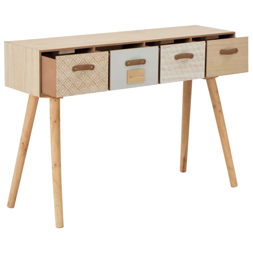 vidaXL Table console avec 4 tiroirs 110 x 30 x 75 cm Bois de pin massif