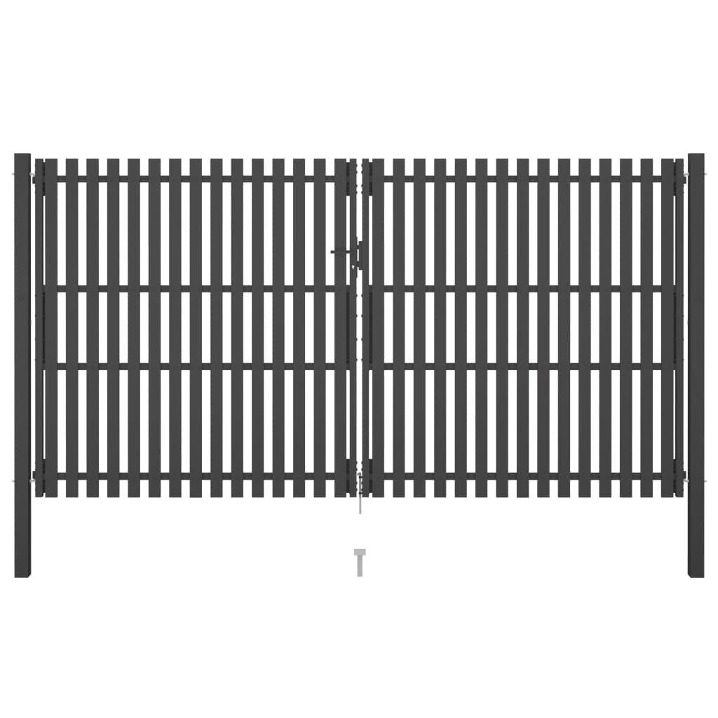 vidaXL Portail de clôture de jardin Acier 4x2,5 m Anthracite