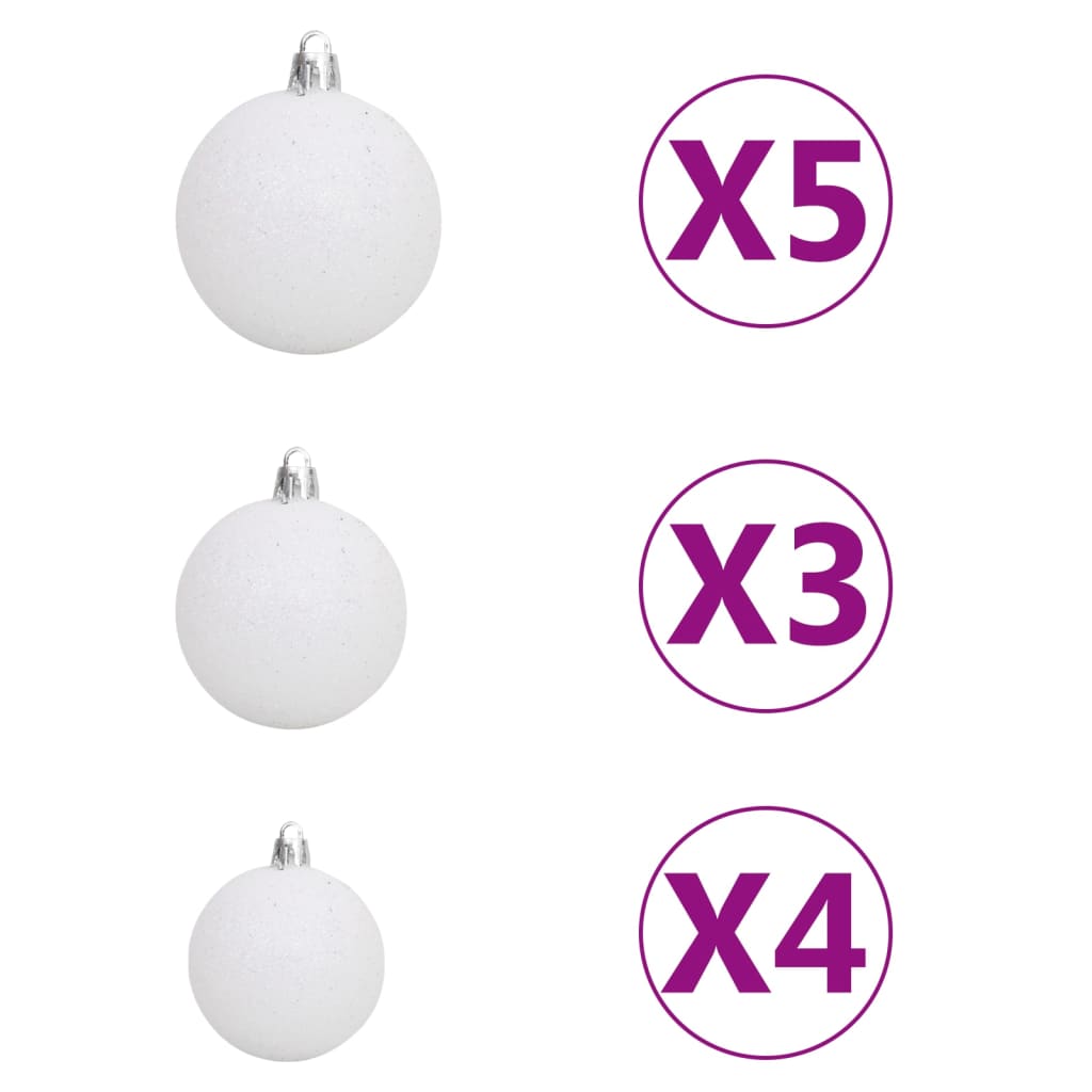 vidaXL Arbre de Noël artificiel pré-éclairé et boules blanc 150 cm