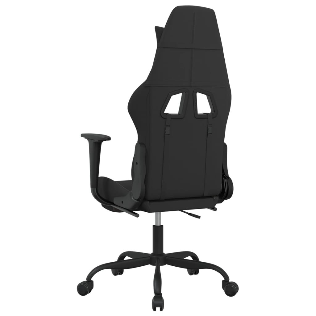 vidaXL Chaise de jeu de massage avec repose-pied Noir et taupe Tissu