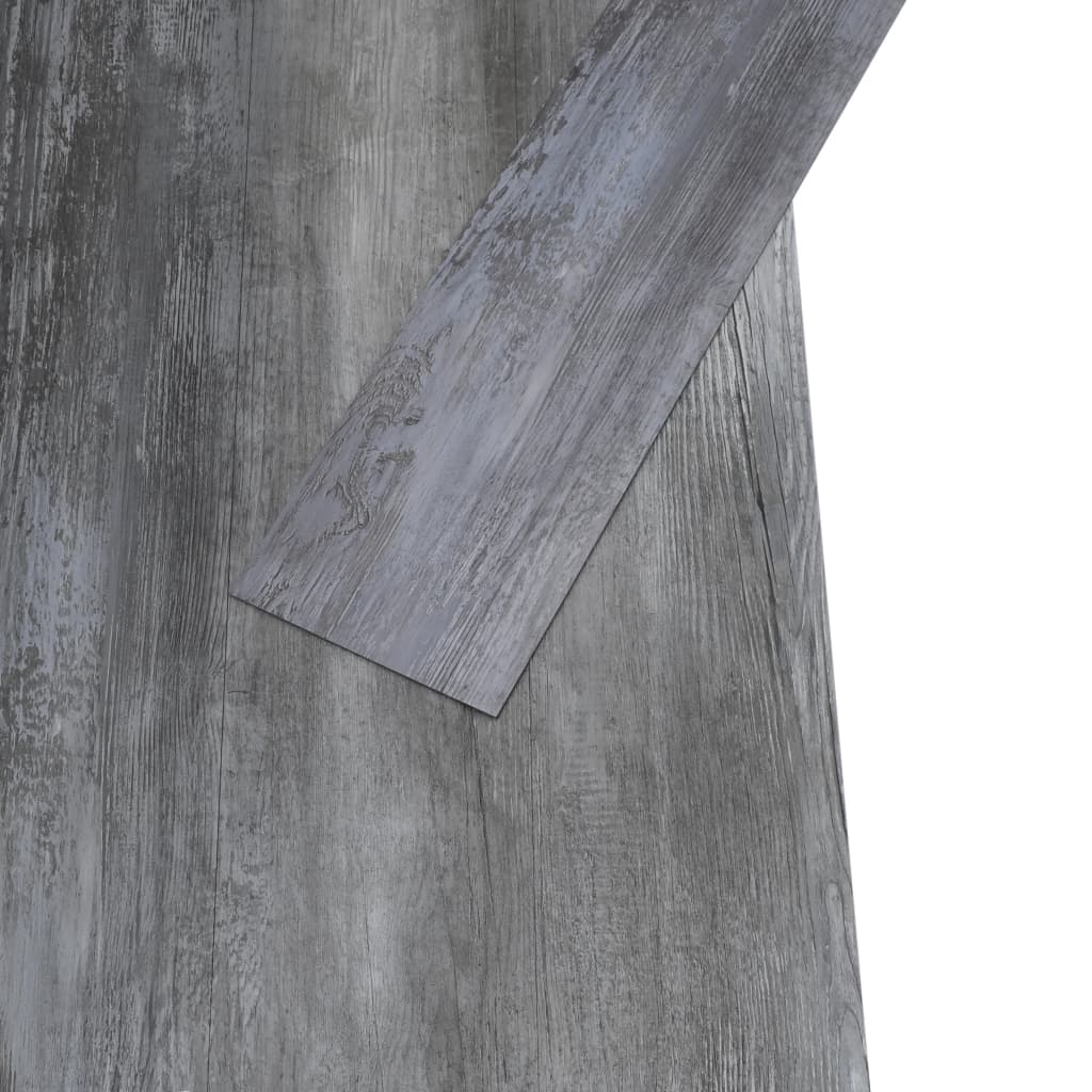 vidaXL Planches de plancher PVC Non auto-adhésif 5,26 m² Gris brillant