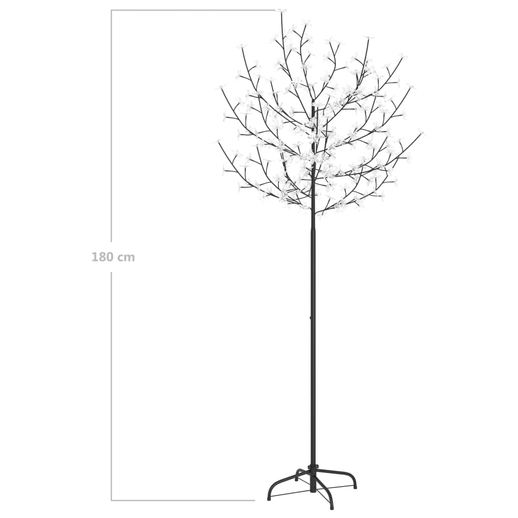 vidaXL Sapin de Noël 200 LED blanc froid Cerisier en fleurs 180 cm