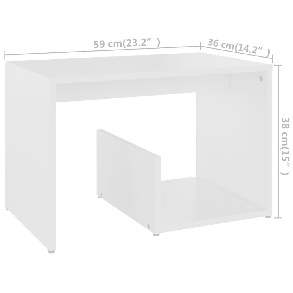 vidaXL Table d'appoint Blanc 59x36x38 cm Aggloméré