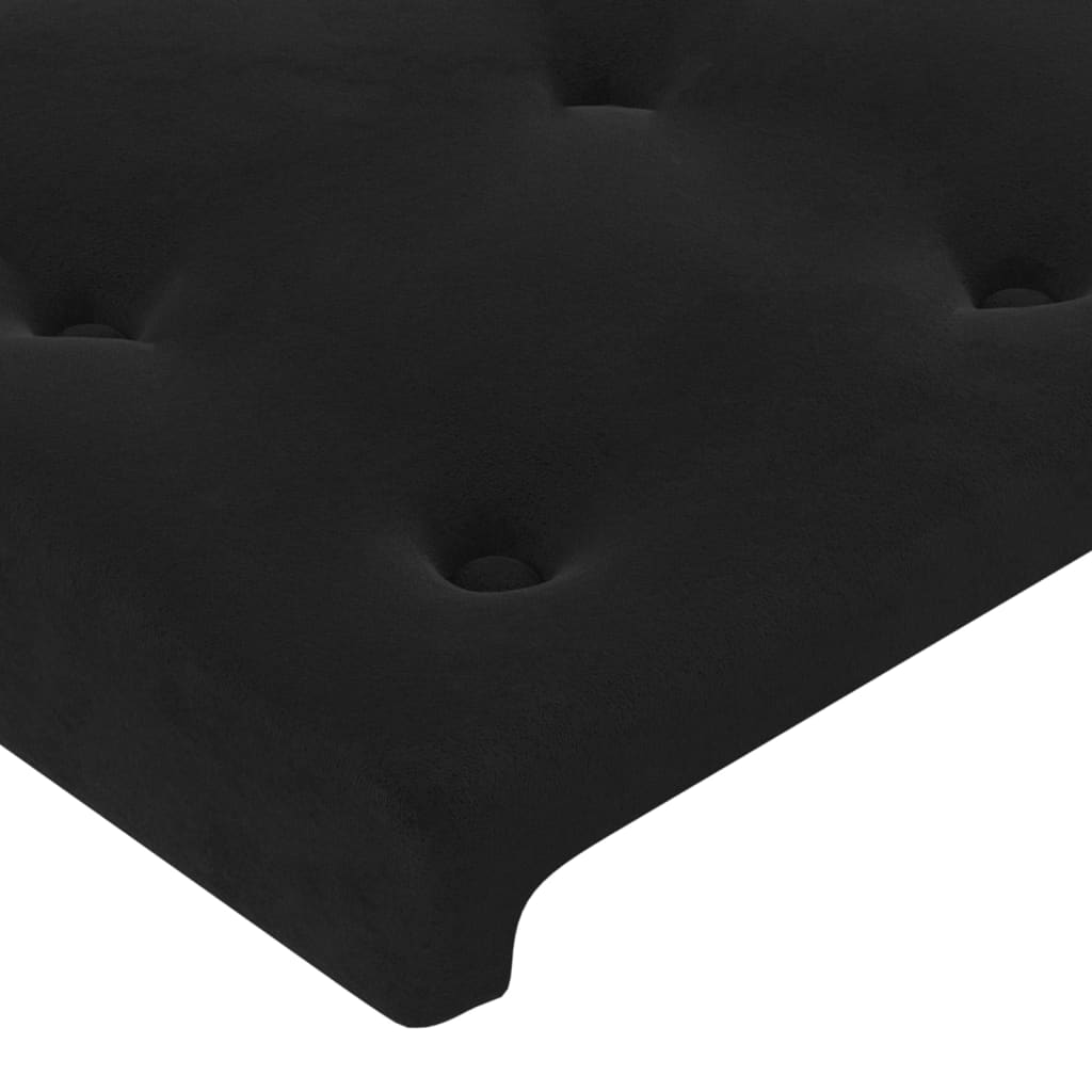 vidaXL Tête de lit avec oreilles Noir 203x23x118/128 cm Velours