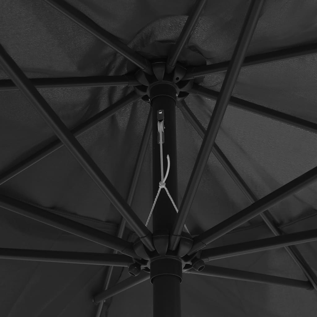 vidaXL Parasol d'extérieur avec mât en métal 400 cm Anthracite