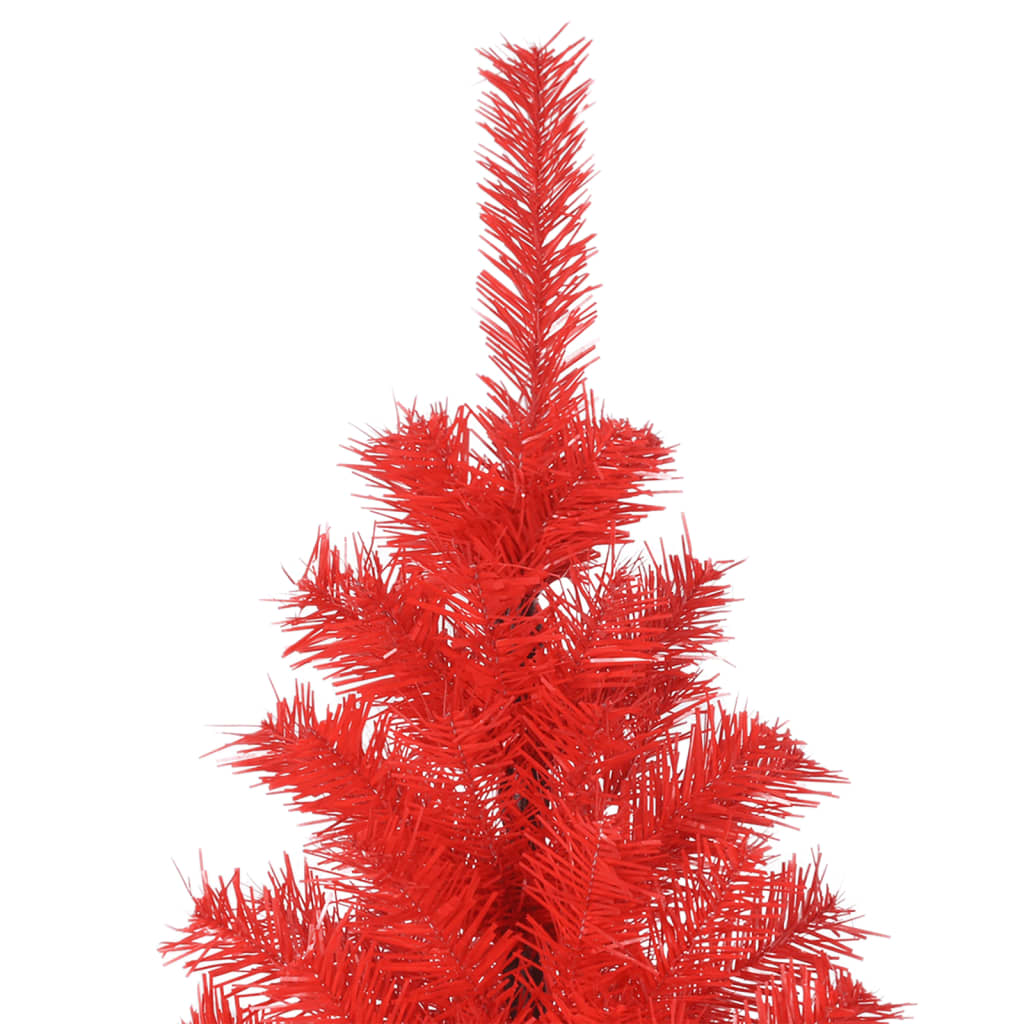 vidaXL Sapin de Noël artificiel avec support rouge 240 cm PVC