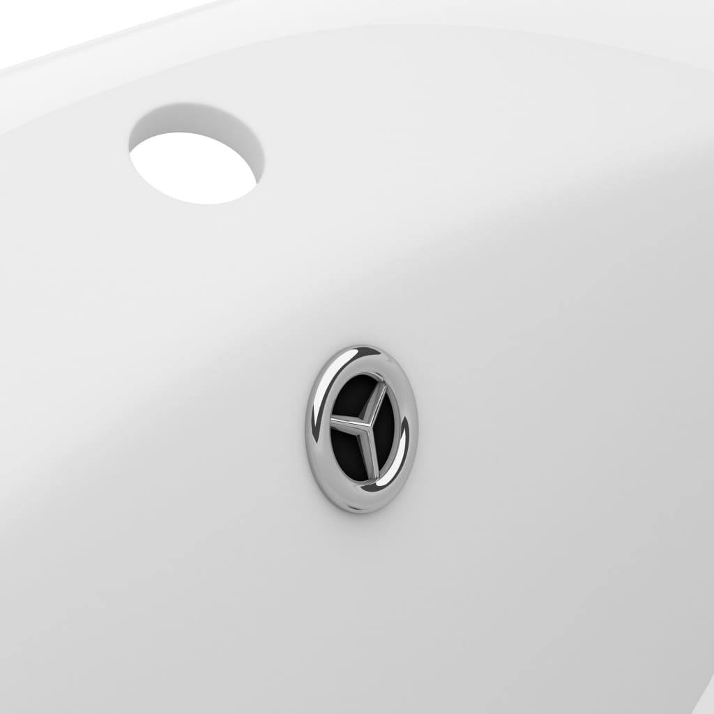 vidaXL Lavabo ovale de luxe à trop-plein Blanc mat 58,5x39cm Céramique