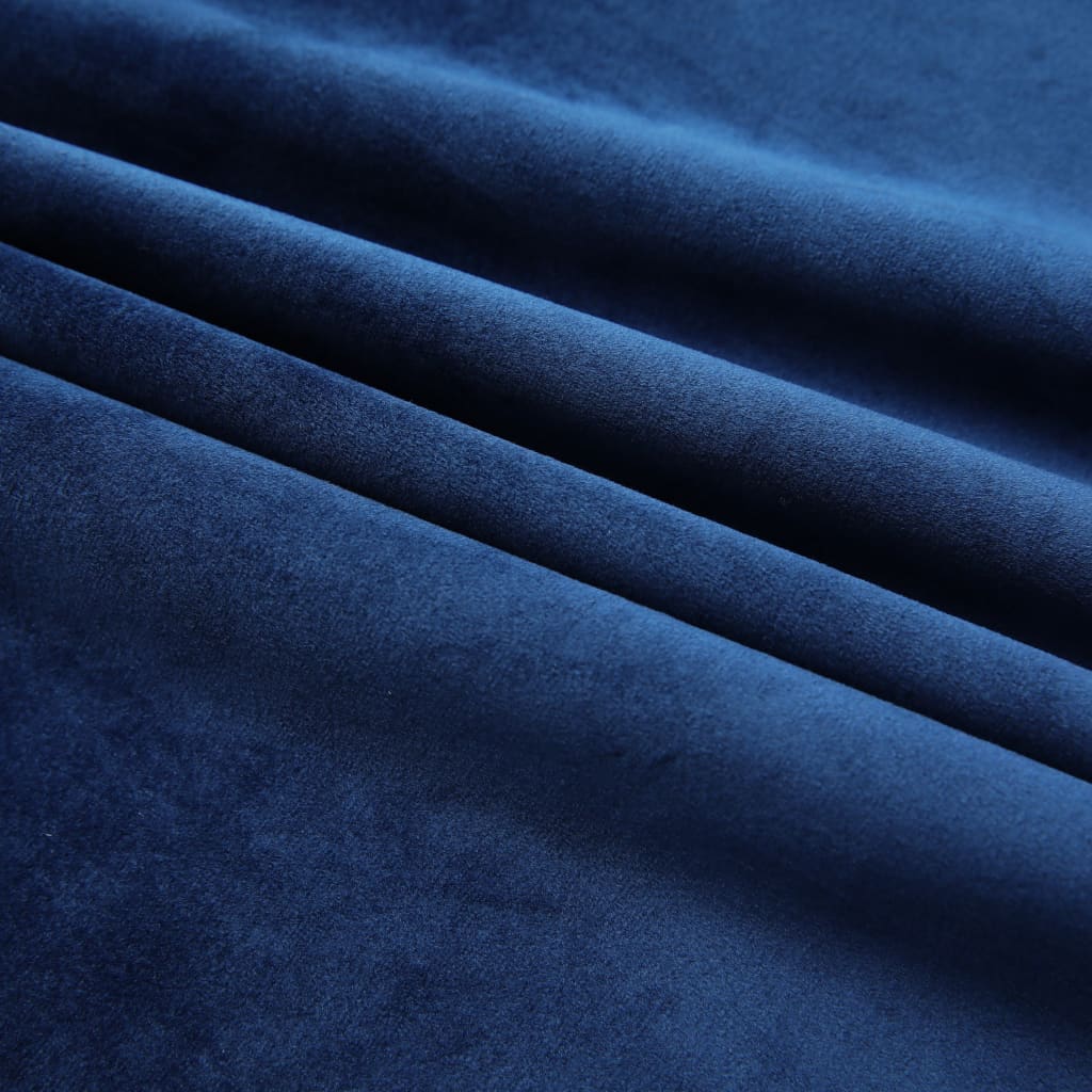 vidaXL Rideaux occultants et crochet 2pcs Velours Bleu foncé 140x225cm