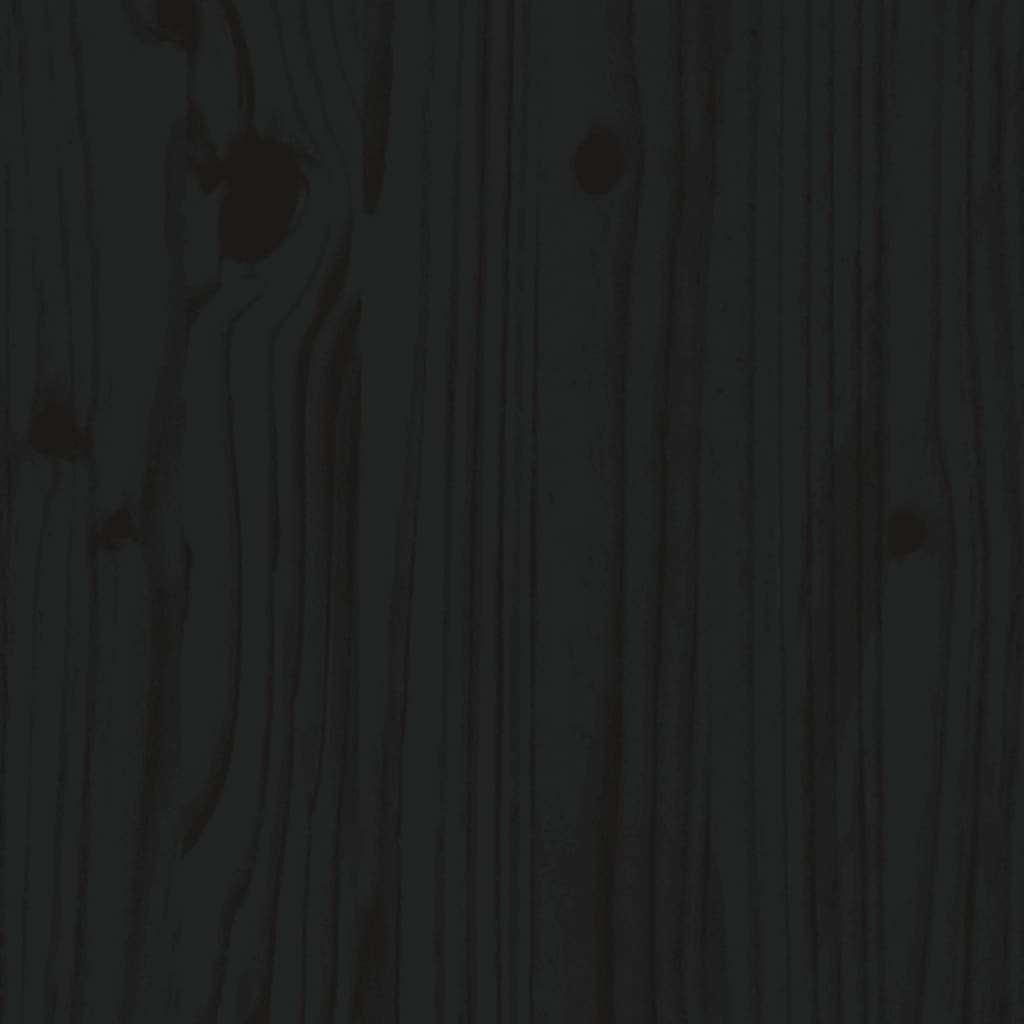 vidaXL Banc Noir 112,5x51,5x96,5 cm Bois de pin massif