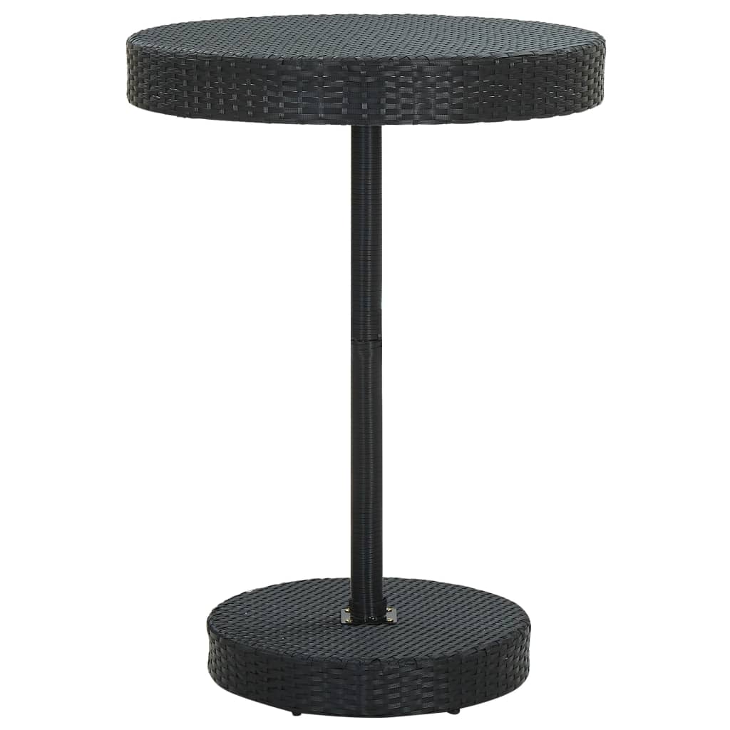 vidaXL Table de jardin Noir 75,5x106 cm Résine tressée