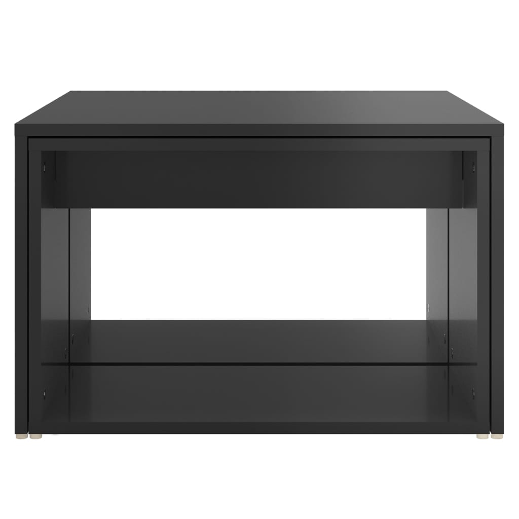 vidaXL Tables basses gigognes 3 pcs Noir brillant 60x60x38cm Aggloméré