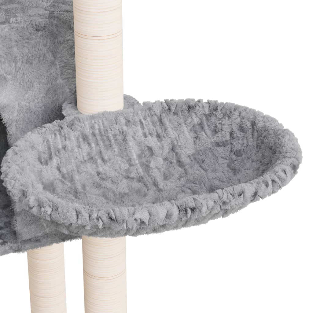 vidaXL Arbre à chat avec griffoirs en sisal Gris clair 108,5 cm