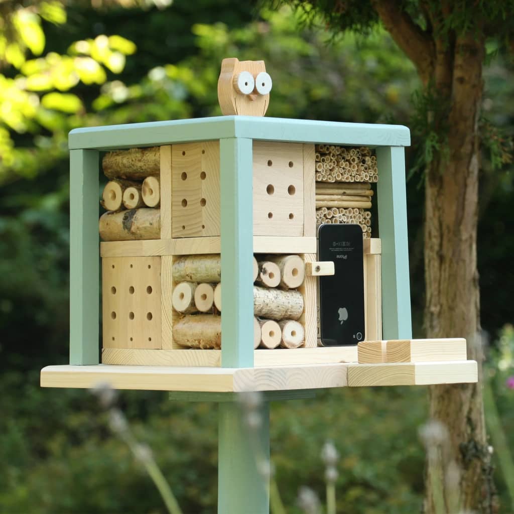 LUXUS-INSEKTENHOTELS Hôtel à insectes et support Cube Friendly Owl Inn