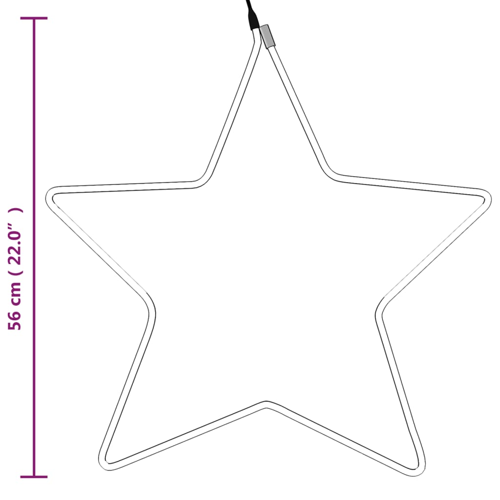 vidaXL Figure d'étoile de Noël avec 48 LED blanc chaud 56 cm
