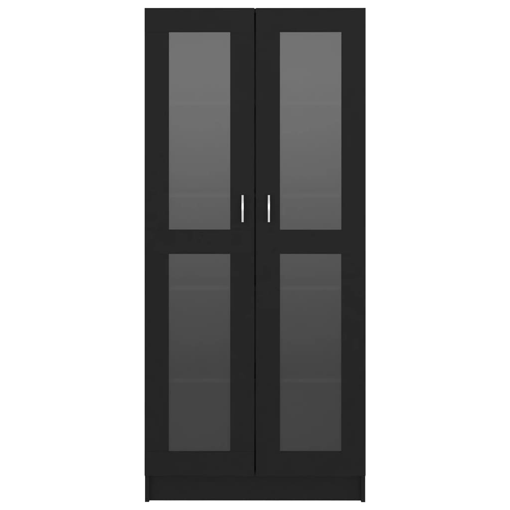 vidaXL Armoire à vitrine Noir 82,5x30,5x185,5 cm Aggloméré