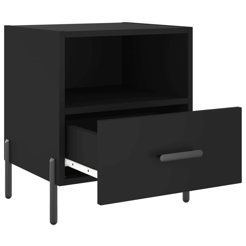 vidaXL Table de chevet noir 40x35x47,5 cm bois d’ingénierie