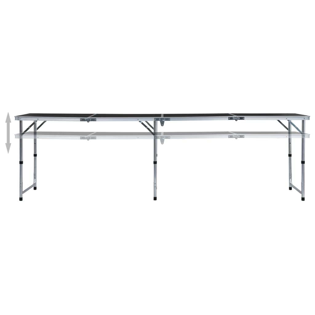 vidaXL Table pliable de camping Gris Aluminium 240x60 cm