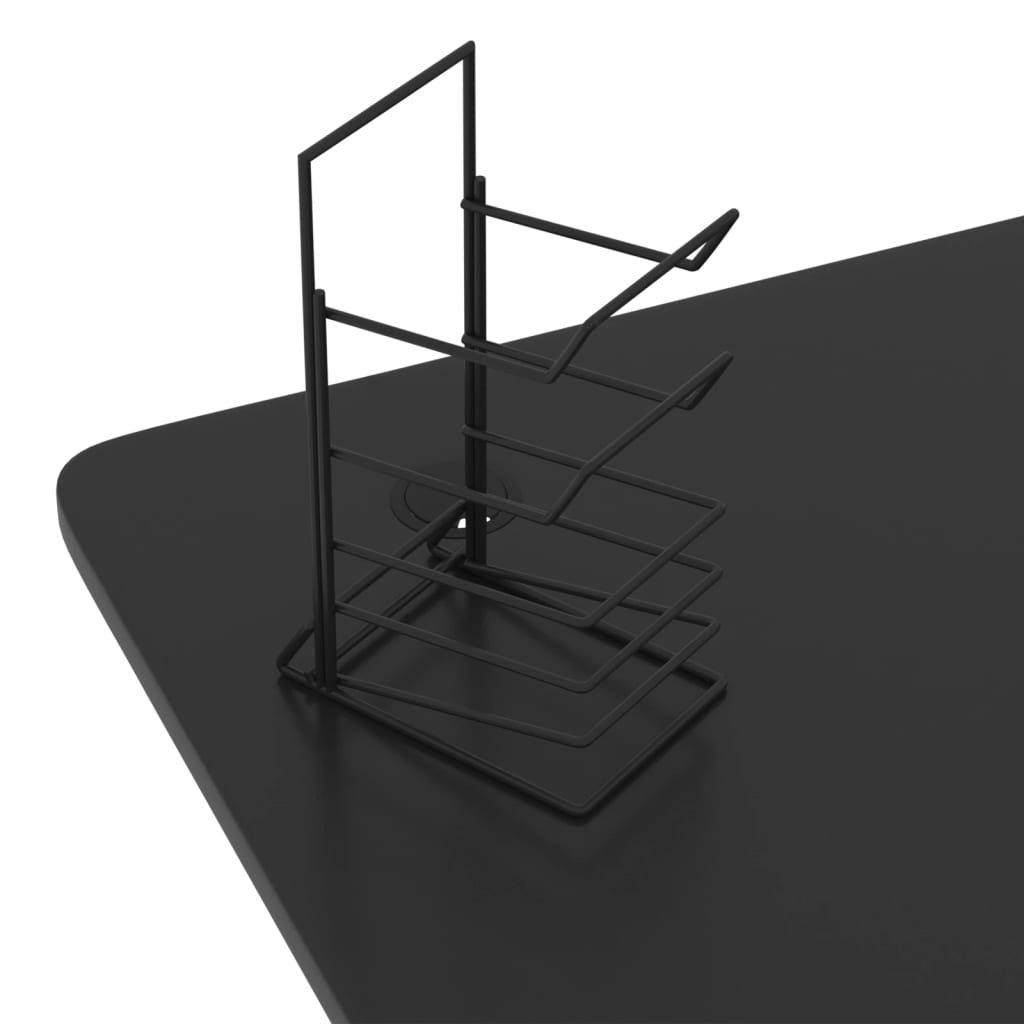 vidaXL Bureau de jeu avec pieds en forme de Y Noir 110x60x75 cm