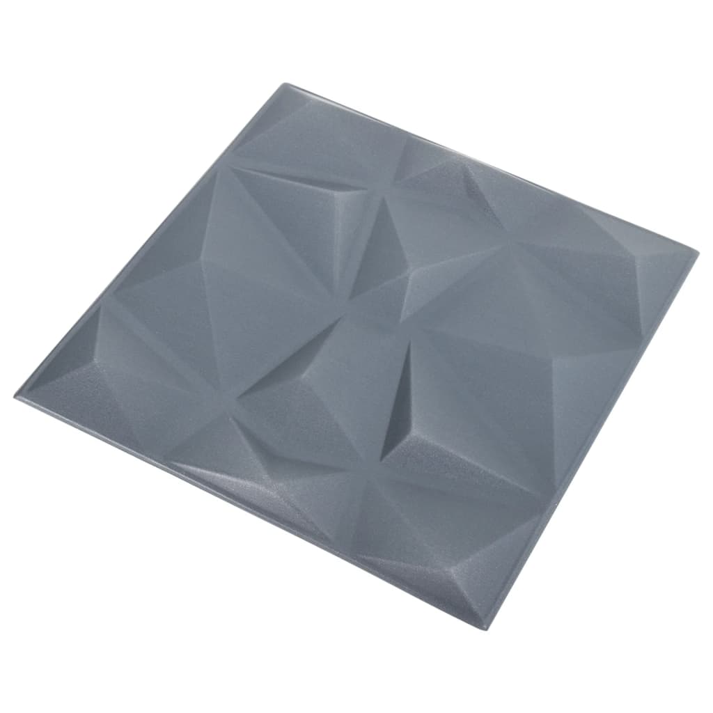 vidaXL Panneaux muraux 3D 24 pcs 50x50 cm gris diamant 6 m²