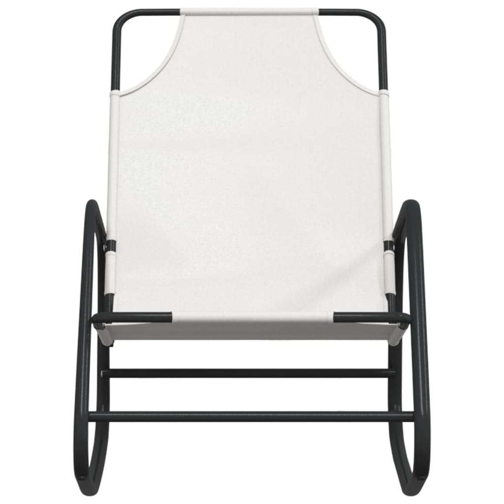 vidaXL Chaise longue à bascule crème acier et textilène
