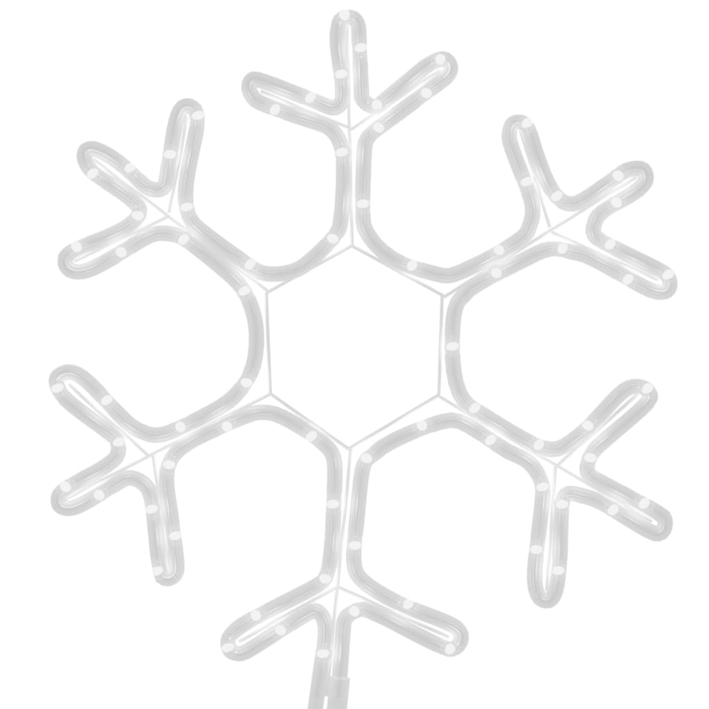 vidaXL Flocons de neige de Noël avec LED 3 pcs Blanc chaud 38x37 cm