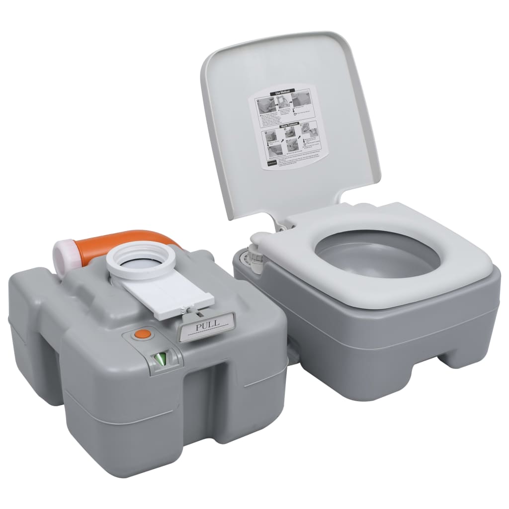 toilette portable giantex gris 36 x 42 x 43 cm avec réservoir de 20L  amovible et poignée ergonomique, pour camping, voyage, bateau - Accessoires  salles de bain et WC - Achat & prix