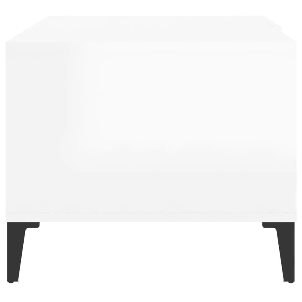vidaXL Table basse Blanc brillant 90x50x40 cm Bois d'ingénierie