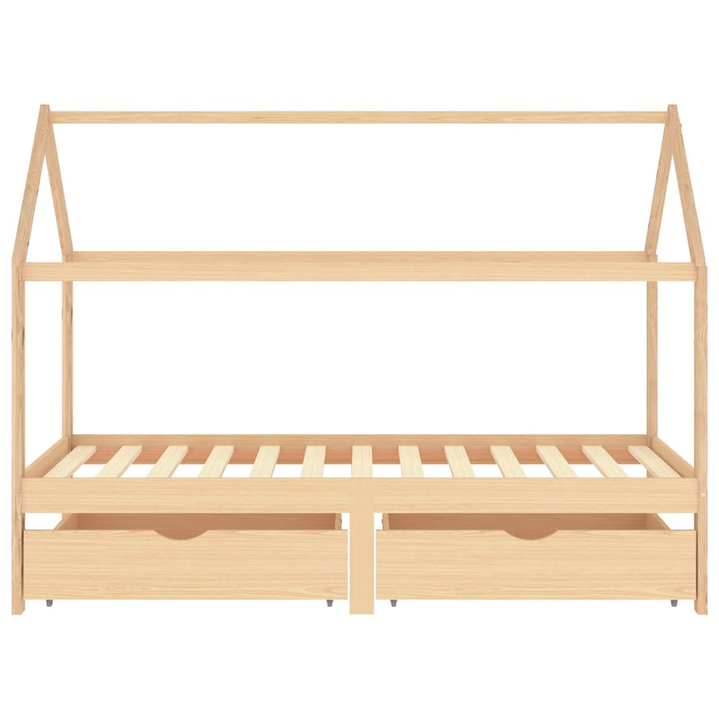 vidaXL Cadre de lit d'enfant avec tiroirs Bois de pin massif 90x200 cm