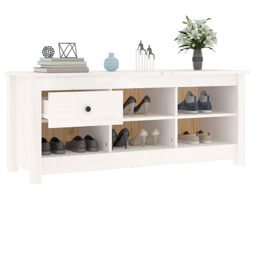 The Living Store Armoire à chaussures Noir 110x38x45,5 cm Bois de pin