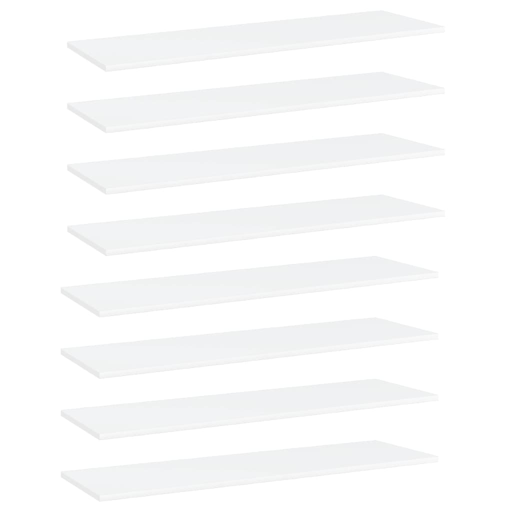 vidaXL Panneaux de bibliothèque 8 pcs Blanc 100x30x1,5 cm Aggloméré
