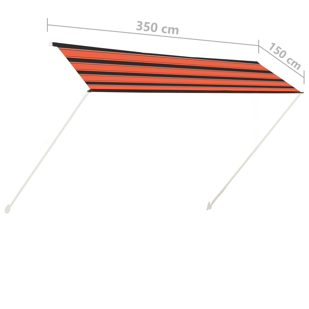 vidaXL Auvent rétractable 350x150 cm Orange et marron